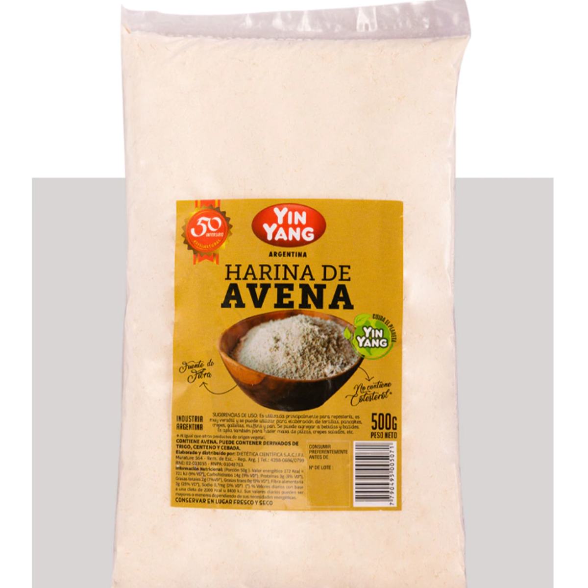 Harina de avena 500g