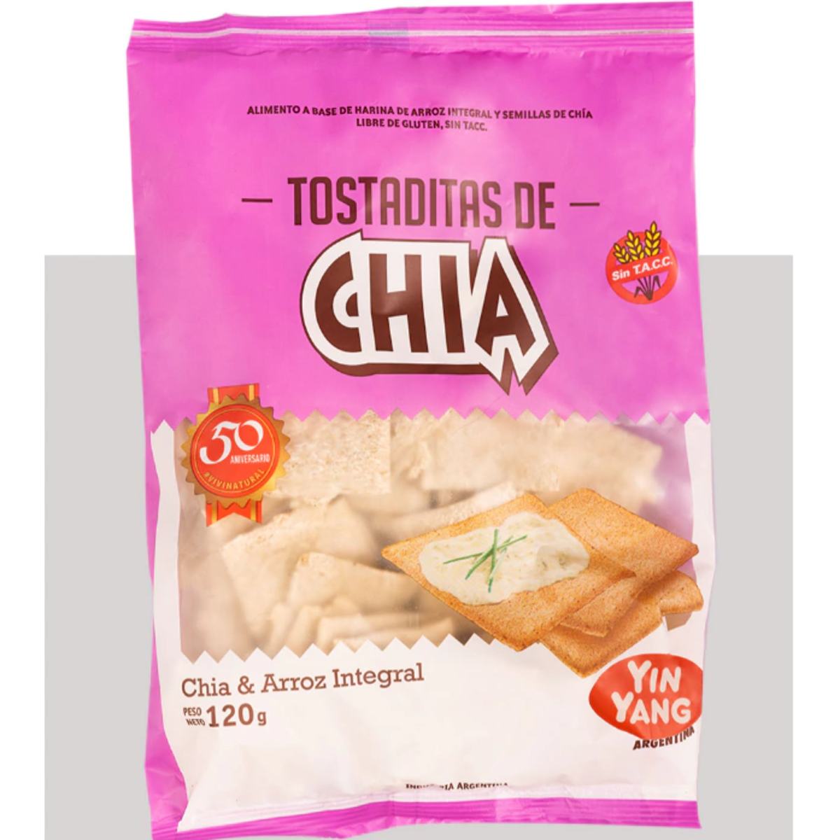Yin yang tostaditas de arroz y chia 120g