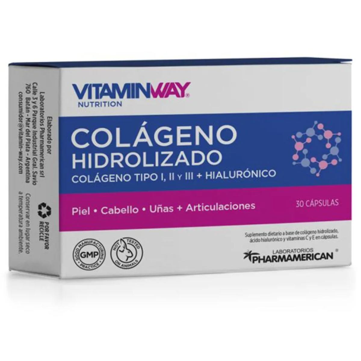 Vitamin way colageno + Hialuronico 30 cap