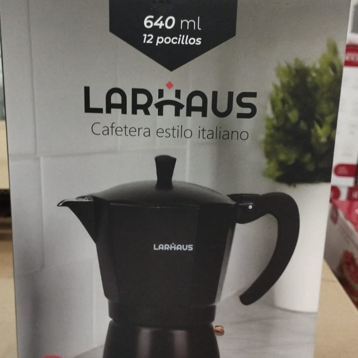CAFETERA ITALIANA 12 POCILLOS 640ML NEGRA