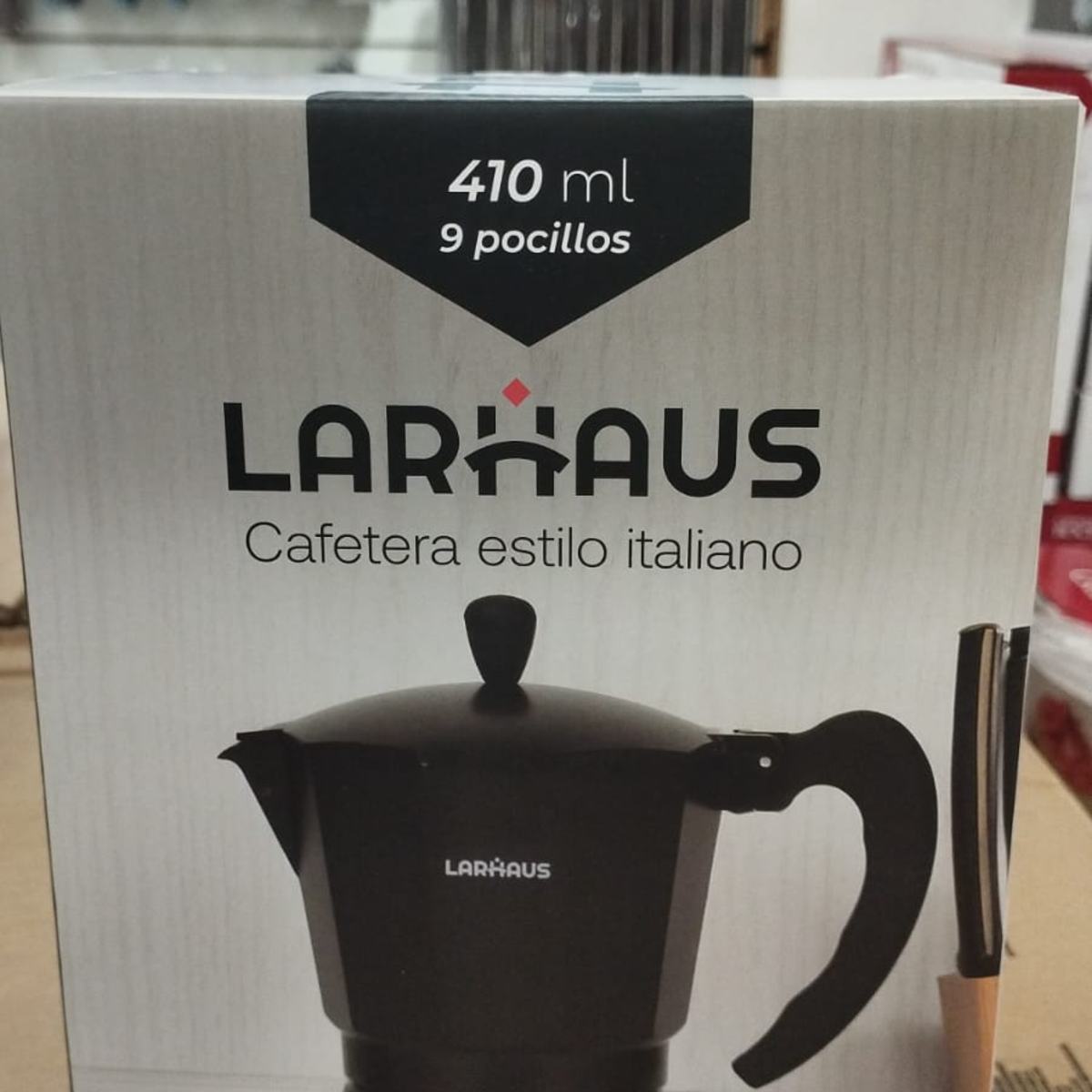 CAFETERA ITALIANA 9 POCILLOS 410ML NEGRA