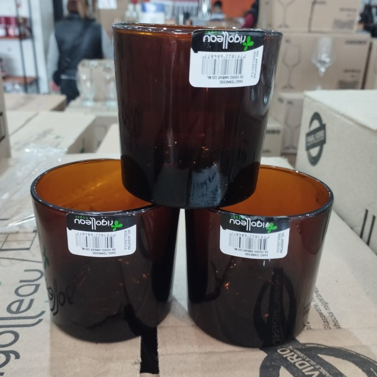 Vasos Vidrio Ámbar x 24