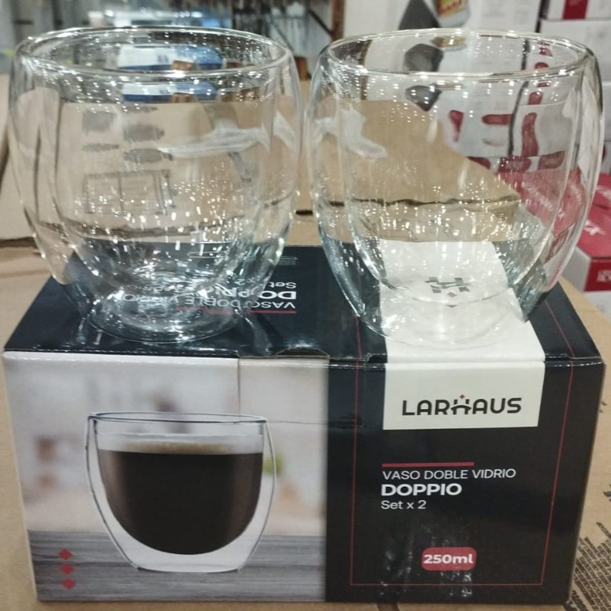 TAZA DOPPIO BARISTA DOBLE VIDRIO 250 cc PACK x 2