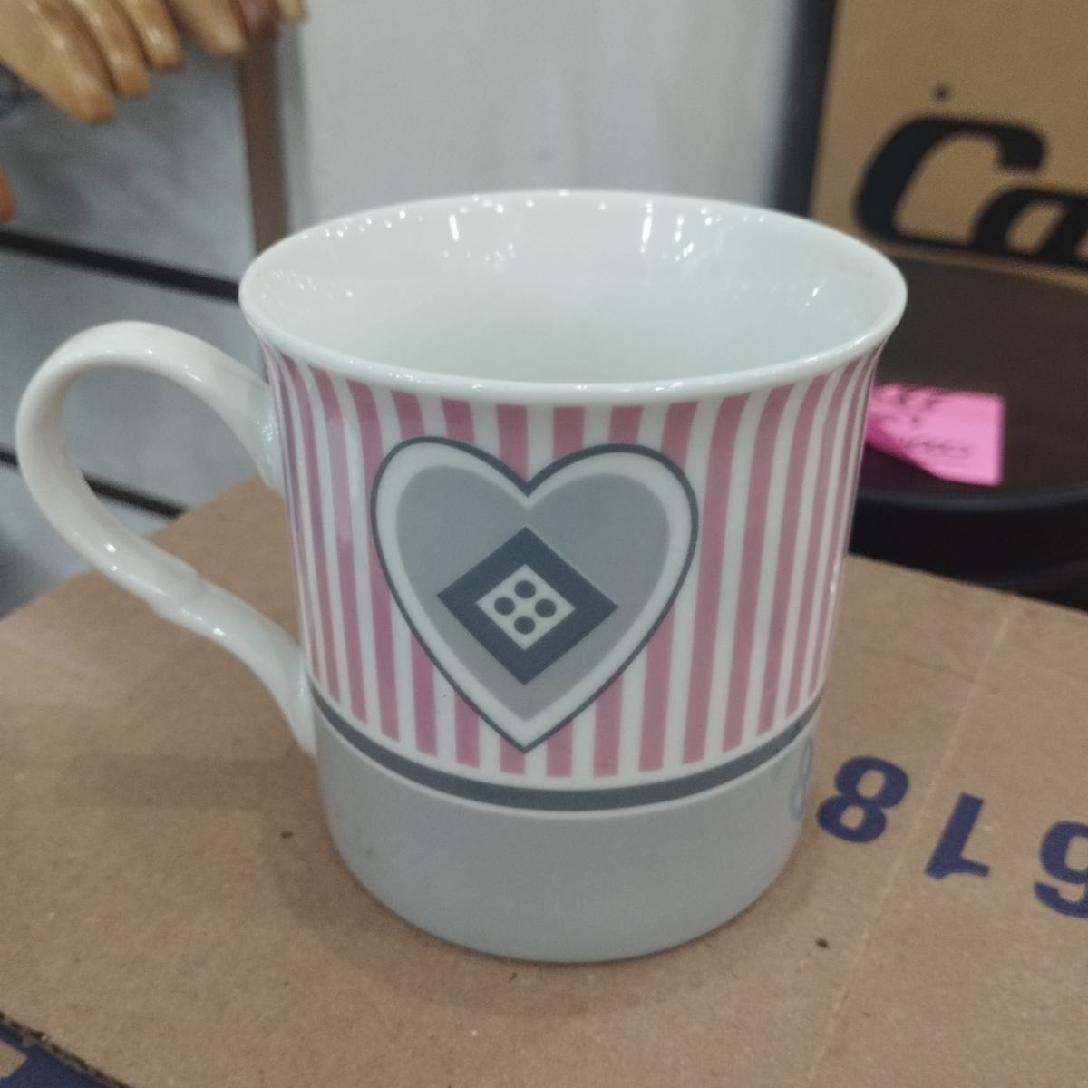 Taza Porcelana Detalle Rosa