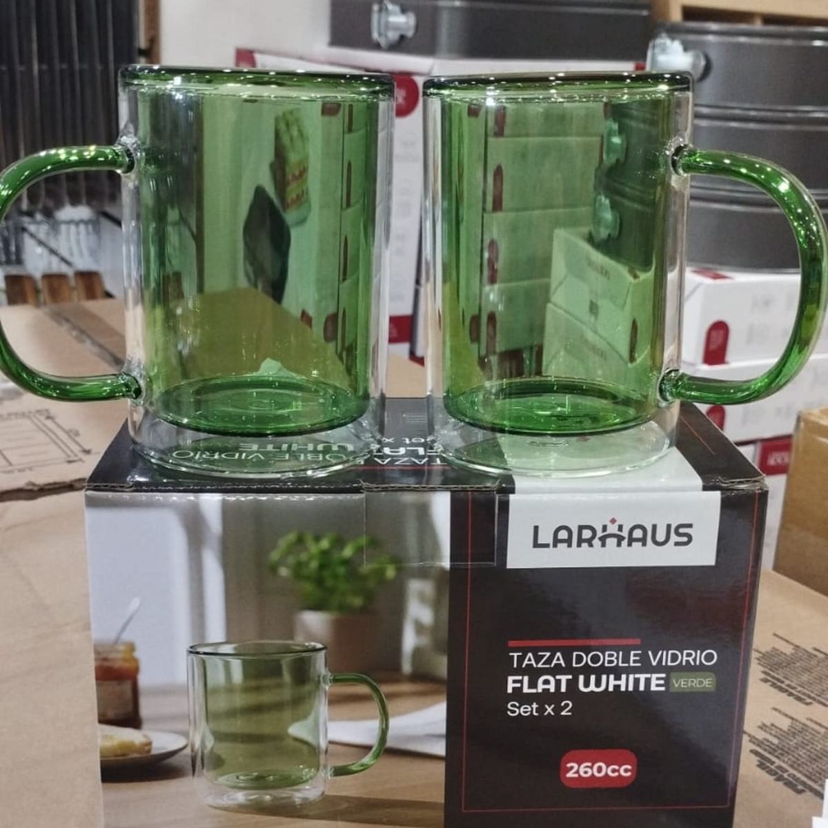 TAZA FLAT WHITE VERDE BARISTA 260 cc PACK x 2