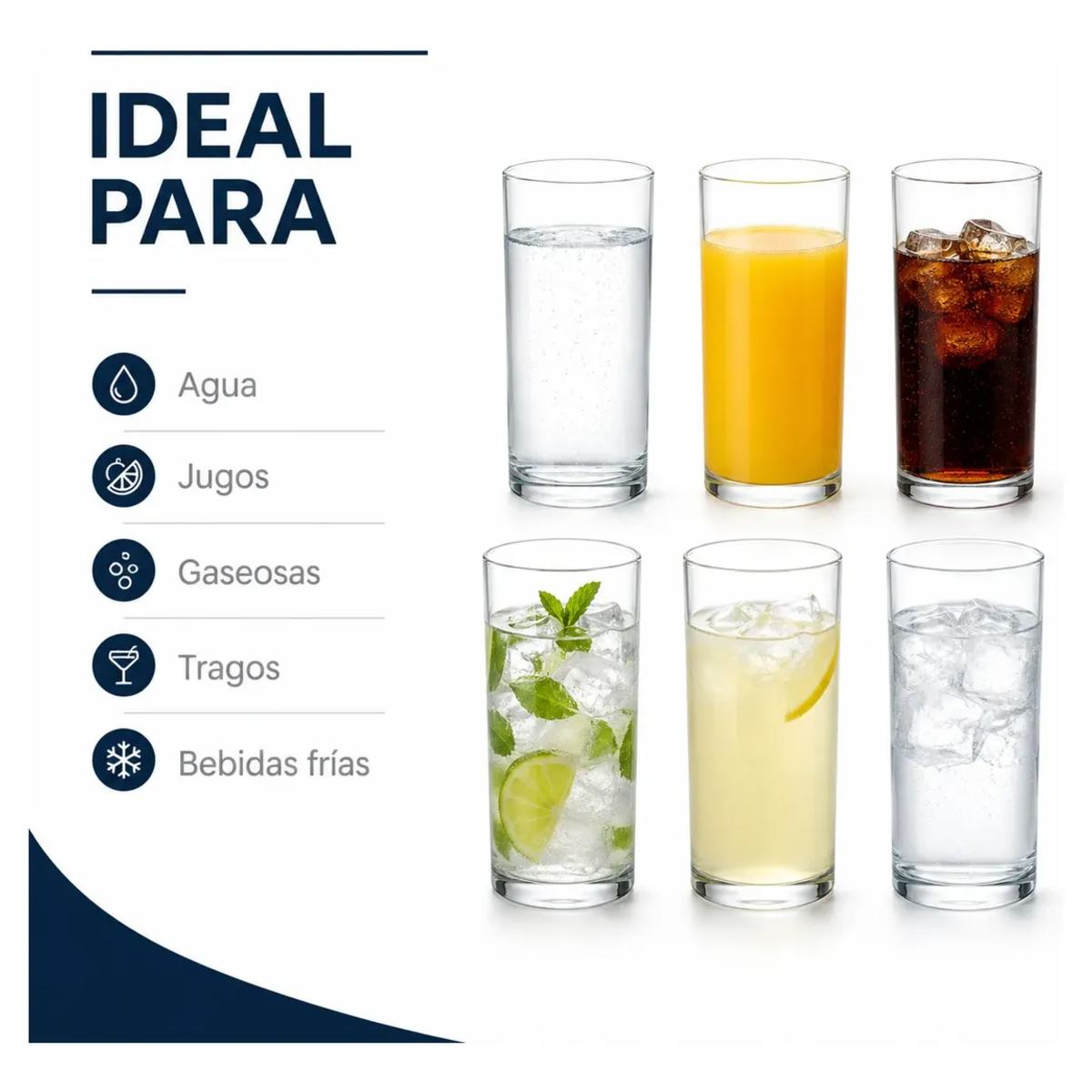 VASO JAMAICA 350CC X 6