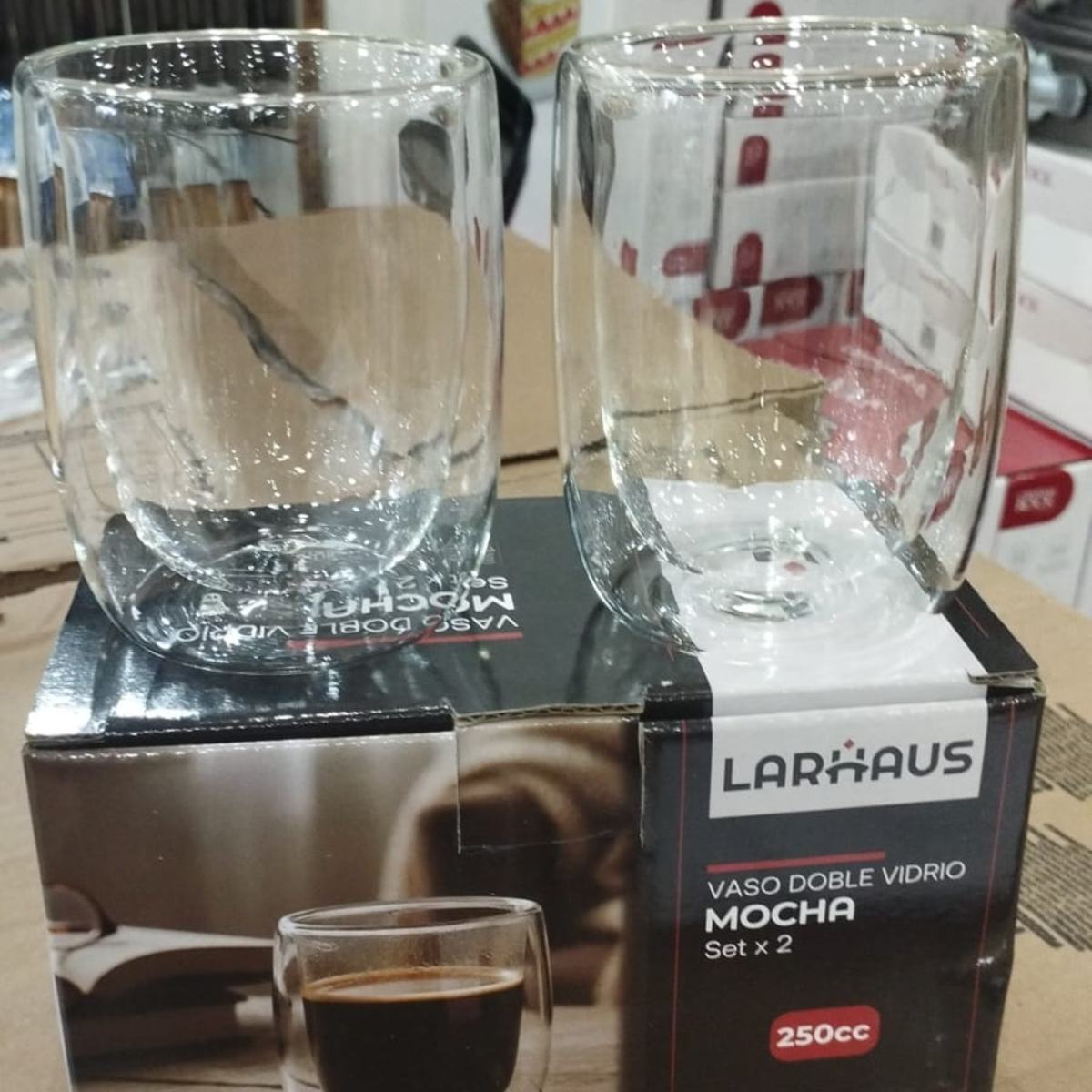 TAZA MOCHA BARISTA DOBLE VIDRIO 250 cc PACK x 2