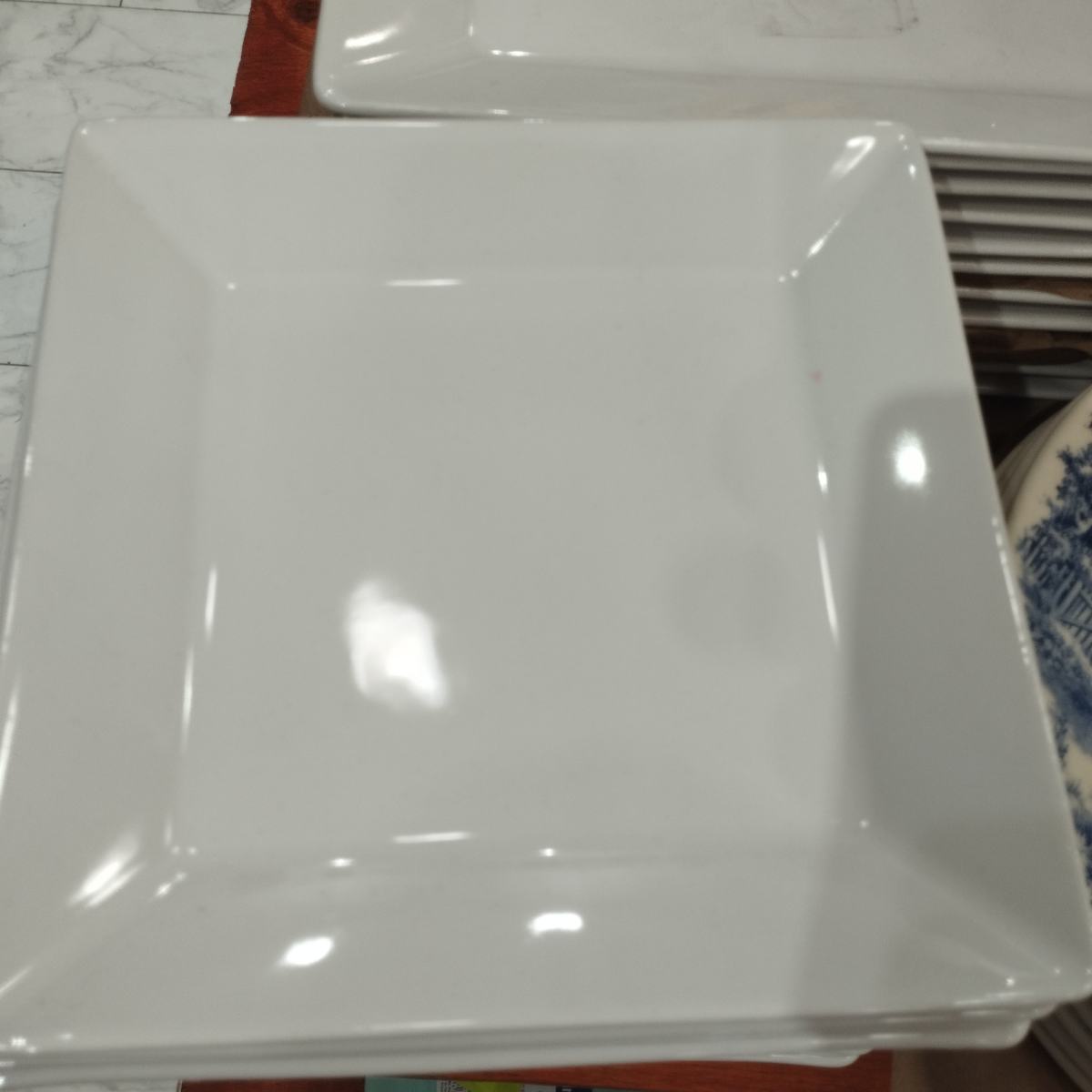 Plato Postre Porcelana Cuadrado