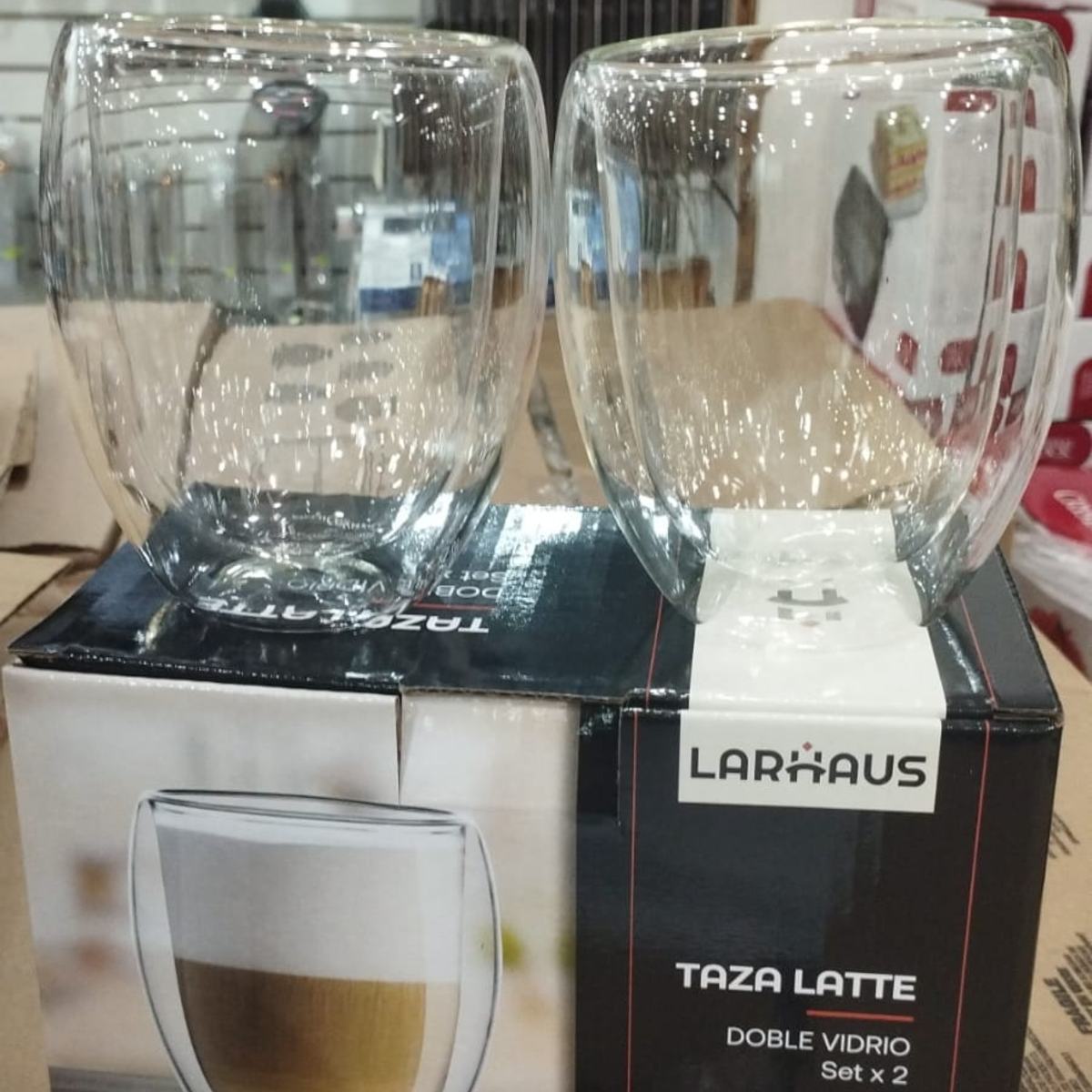 TAZA LATTE BARISTA DOBLE VIDRIO pack x 2