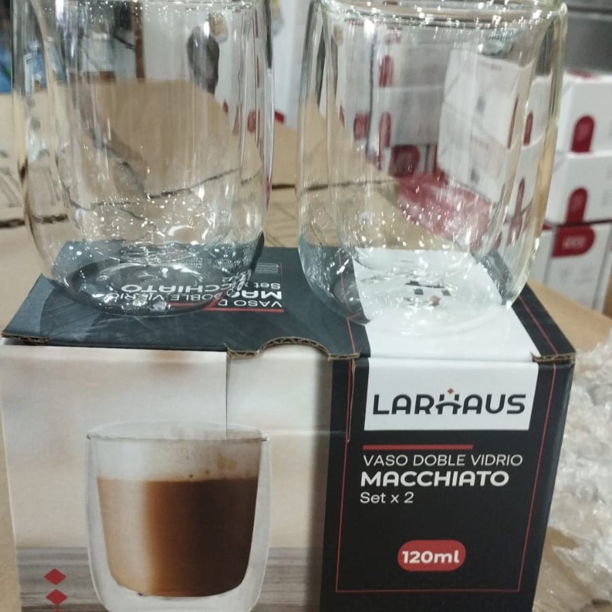 TAZA MACCHIATO BARISTA DOBLE VIDRIO 120 cc PACK x 2