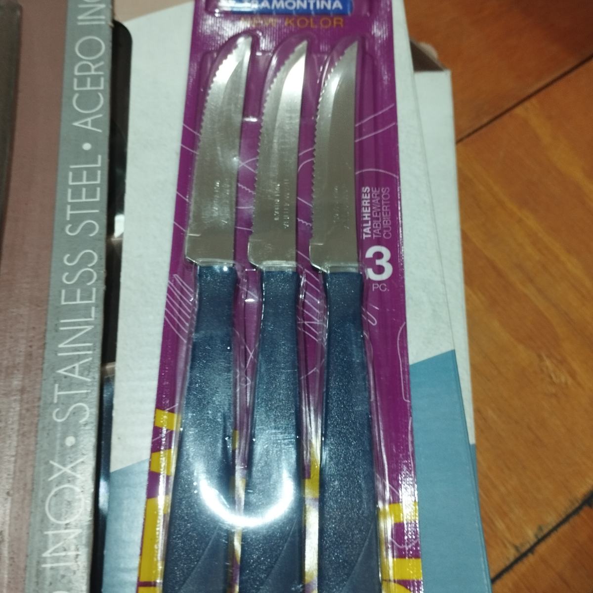 Set x 3 Cuchillos Mango azul