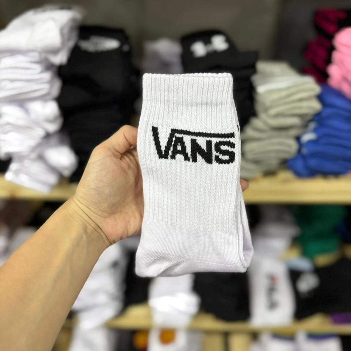 Media 3/4 vans blanca clasica