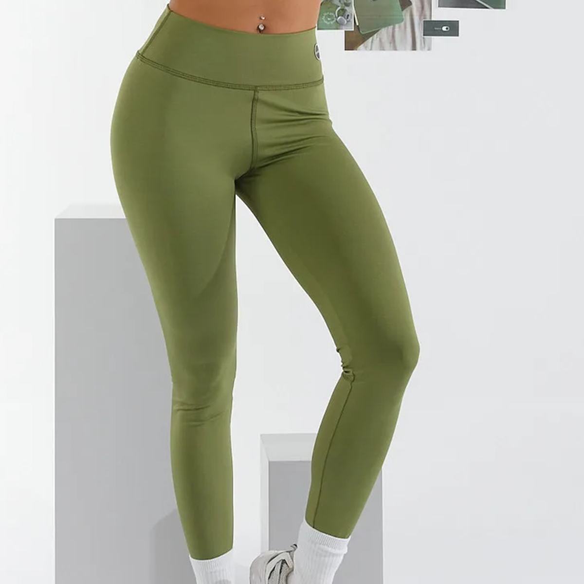 CALZA BASIC VERDE MILITAR TALLE 1